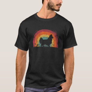 Papillon Vintage Regenbogen Hund Männer Frauen T-Shirt