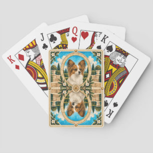 Papillon, Vintage-Wasserfarben-Hunde-Kunst Spielkarten
