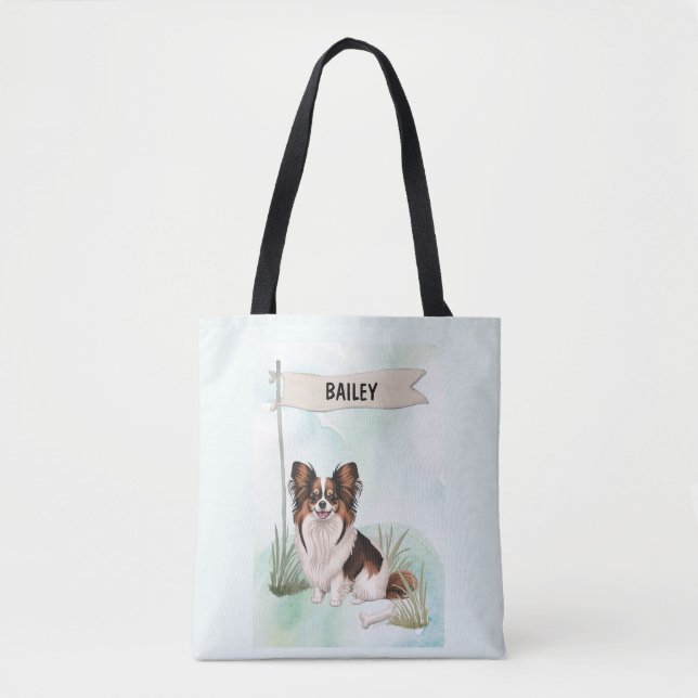 Papillon Wasserfarbe Personalisierter Hund (Vorderseite)