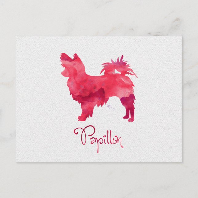 Papillon Watercolor Design Postkarte (Vorderseite)