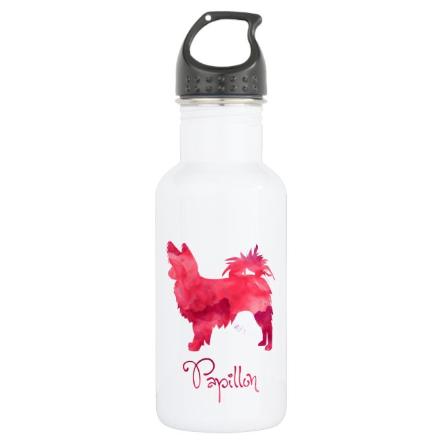 Papillon Watercolor Design Trinkflasche (Vorderseite)