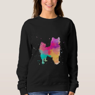 Papillon Watercolor Paint Platsch Sweatshirt
