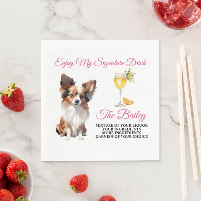 Papillon Wedding Signature Drink Serviette (Beispiel)