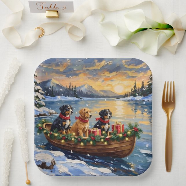 Papillon-Weihnachtsboot-Feiertag Pappteller (Hochzeit)