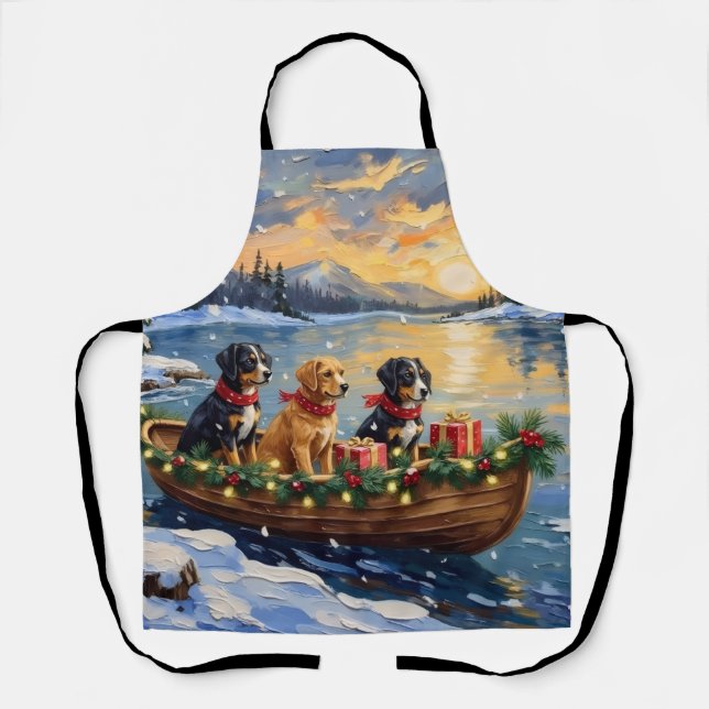 Papillon-Weihnachtsboot-Feiertag Schürze (Vorderseite)