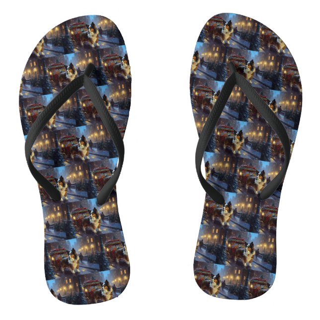Papillon Weihnachtsfeiertag Flip Flops (Fußbett)