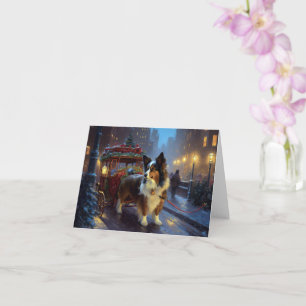 Papillon Weihnachtsfeiertag Karte