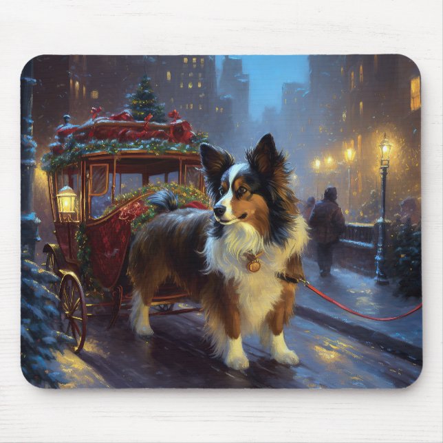 Papillon Weihnachtsfest Saison Mousepad (Vorne)