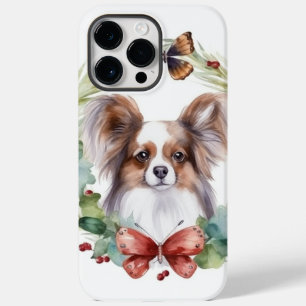 Papillon-Weihnachtskranz Festiver Hund Case-Mate iPhone 14 Pro Max Hülle