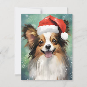 Papillon Weihnachtsmalerei Feiertagskarte
