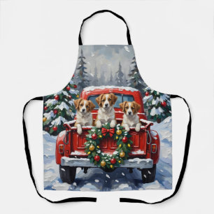 Papillon Weihnachtsroter LKW Urlaub Schürze