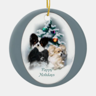 Papillon Weihnachtsverzierungs-Geschenke Keramikornament