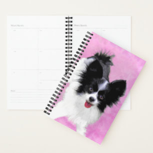 Papillon (weiß und schwarz) Malerei - Hundekunst Planer