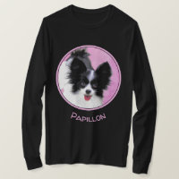 Papillon (weiß und schwarz) Malerei - Hundekunst
