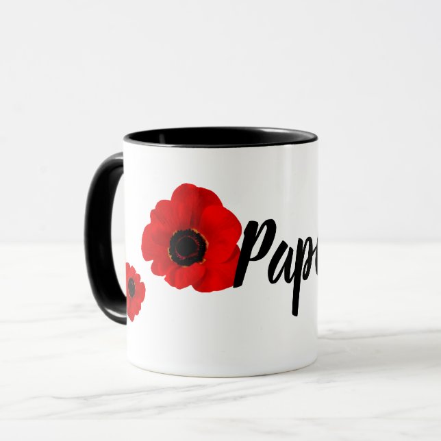 Papis Mohnblumen Tasse (Vorderseite Links)
