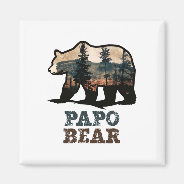 Papo Bär Vintage Retro Lustig  Magnet (Vorne)
