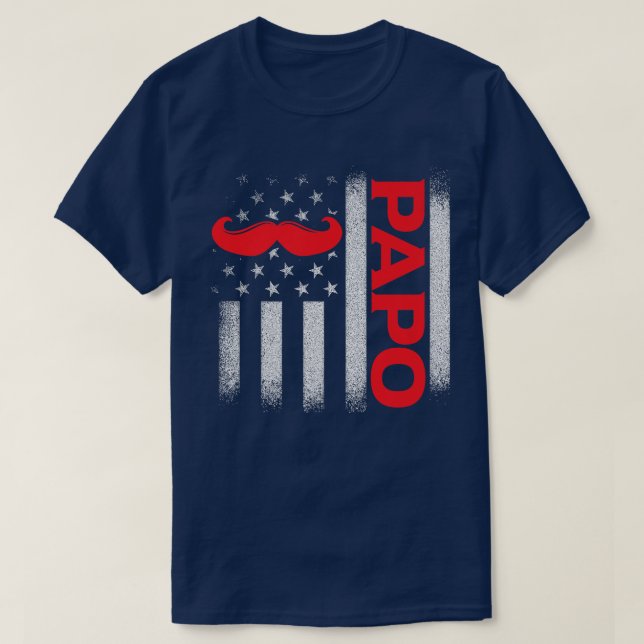 Papo Grandpa US Flag Grandfather Fathers Day  T-Shirt (Design vorne)