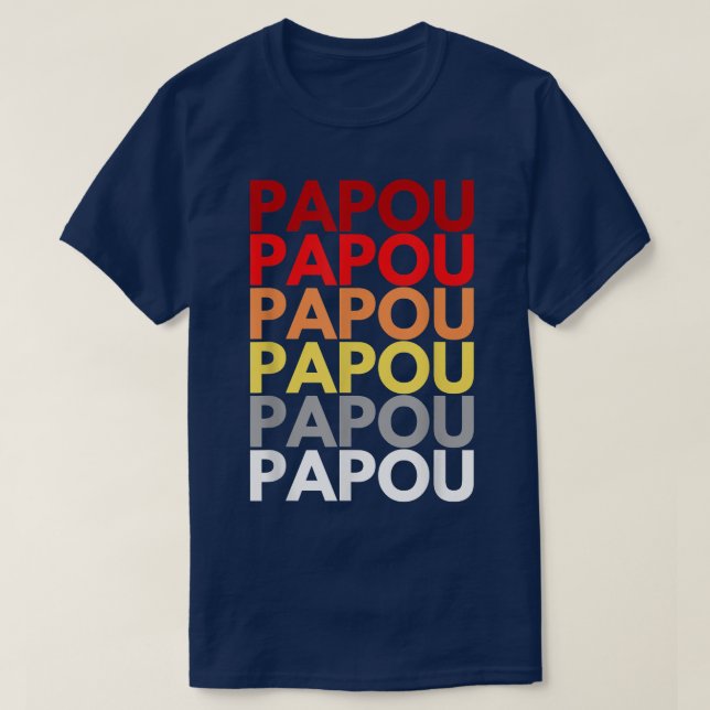 Papou Großvater in griechischer Farbe Name Papou T-Shirt (Design vorne)
