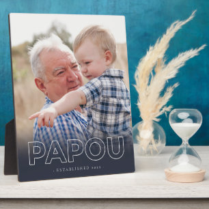 "Papou" Jahr   Vatertag-Foto Fotoplatte