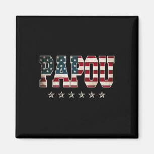Papou Vatertag Amerikanische Flagge 4. Juli Gesche Magnet