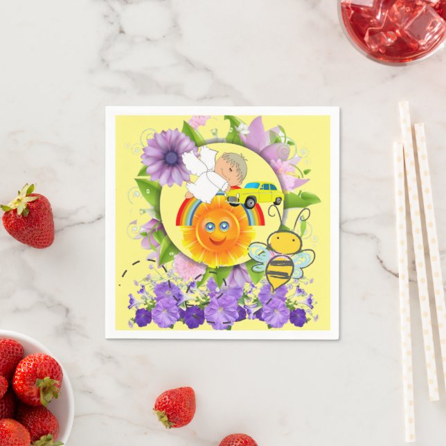 Papp Napkins, florgelber Gelbschwanzgel Serviette (Beispiel)