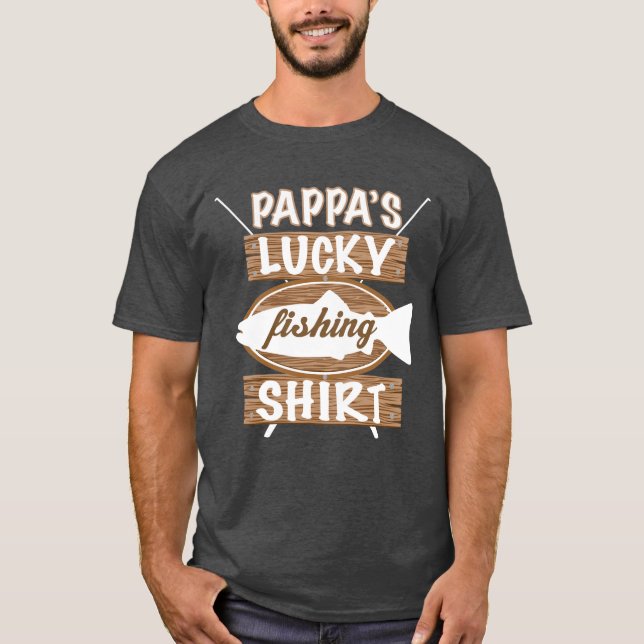 Pappa glückliches Fischen-Shirt T-Shirt (Vorderseite)