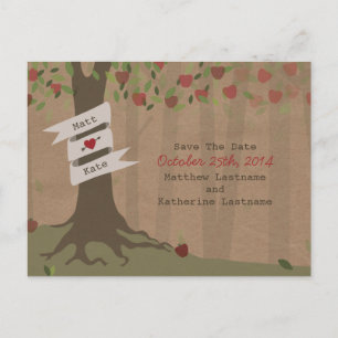 Pappe Inspiriert Apple Orchard Save the Date Ankündigungspostkarte