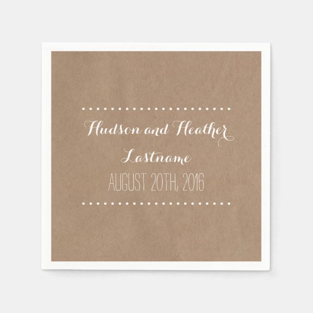 Pappe Inspiriert HochzeitsNapkins Serviette (Vorderseite)