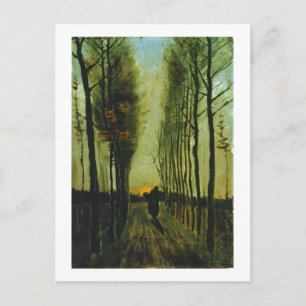 Pappelallee bei Sonnenuntergang, Vincent van Gogh Postkarte