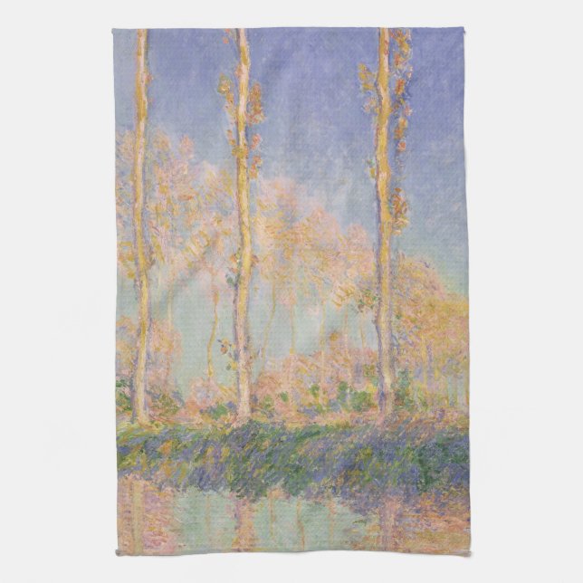 Pappeln, impressionistische Landschaft, Claude Mon Geschirrtuch (Vertikal)