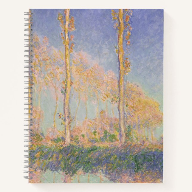 Pappeln, impressionistische Landschaft, Claude Mon Notizbuch (Vorderseite)