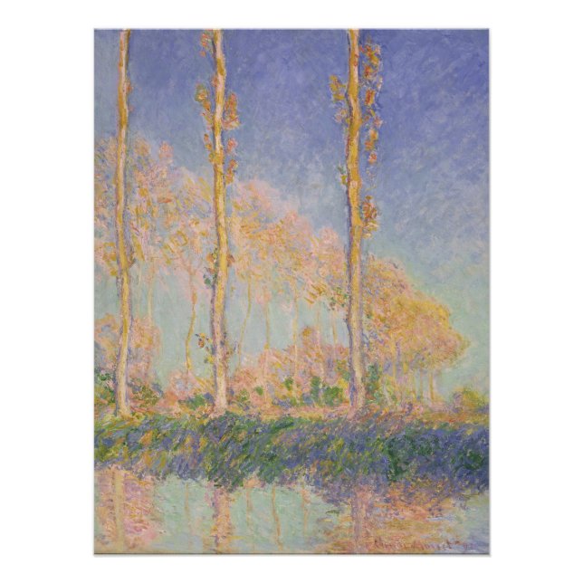 Pappeln, impressionistische Landschaft, Claude Mon Poster (Vorderseite)