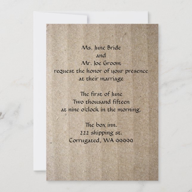 Pappillusions-Hochzeits-Einladung Einladung (Vorderseite)