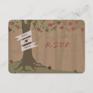 Pappkarton für Apple Orchard-Hochzeit RSVP Karte