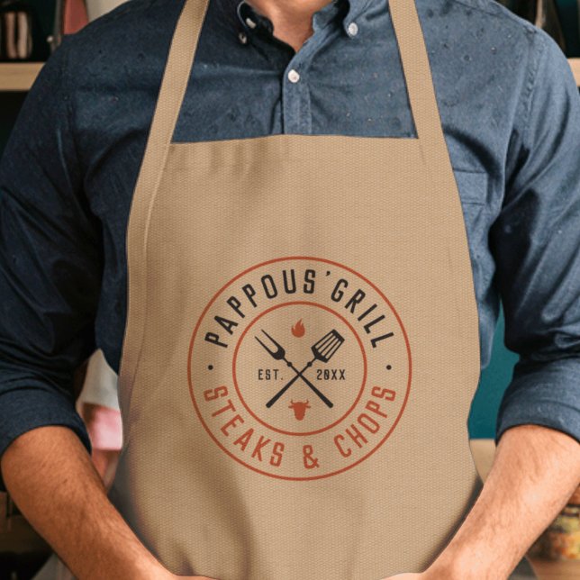 Pappous' Grill Personalisiertes Jahr Schürze (Von Creator hochgeladen)
