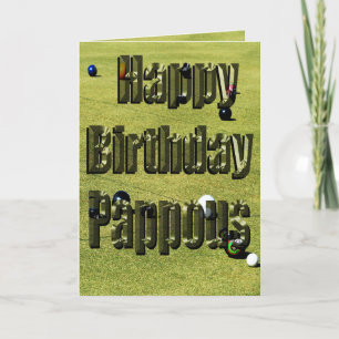 Pappous Happy Birthday Lawn Bowls Card Karte