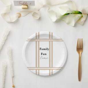 Pappteller, beige und weiß gestreift pappteller