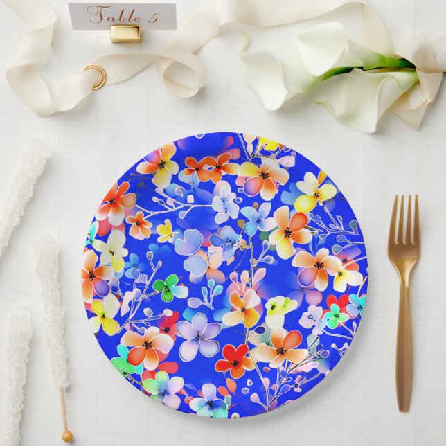 Pappteller Blumenehe/-brautparty (Hochzeit)