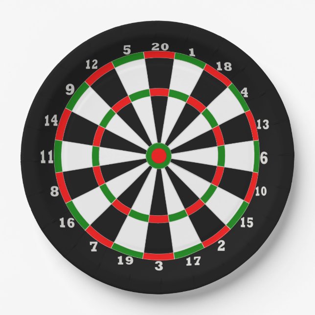 Pappteller - Dartboard-Entwurf (Vorderseite)