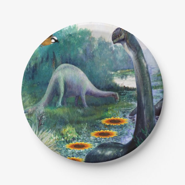 Pappteller Dinosaurier (Vorderseite)