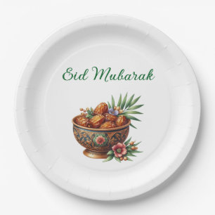 Pappteller-Eid Mubarak Tischdekoration Pappteller