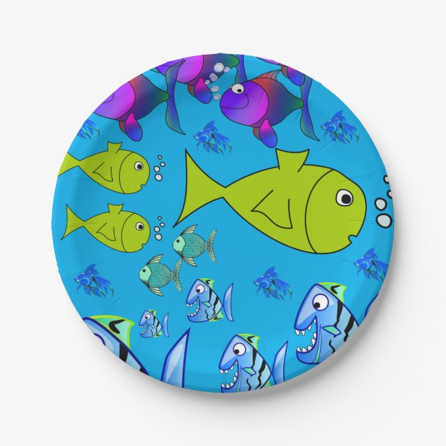 Pappteller Fisch (Vorderseite)