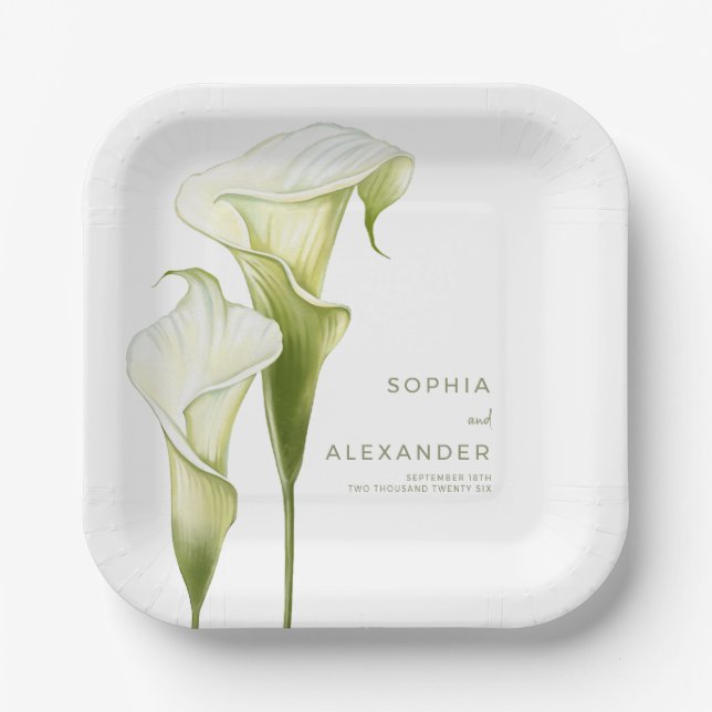 Pappteller für eine moderne Hochzeit.  (Vorderseite)