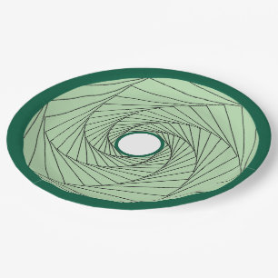 Pappteller - Grüne optische Täuschung Spirale
