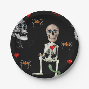 Pappteller Halloween, Skelett