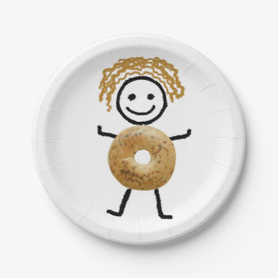 Pappteller, jüdische Dekoration, Bagel-Kind Pappteller