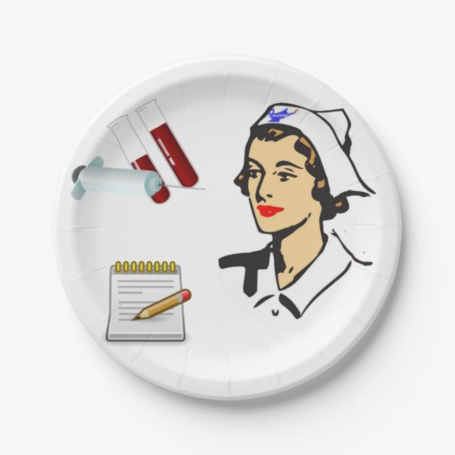 Pappteller Krankenschwester (Vorderseite)