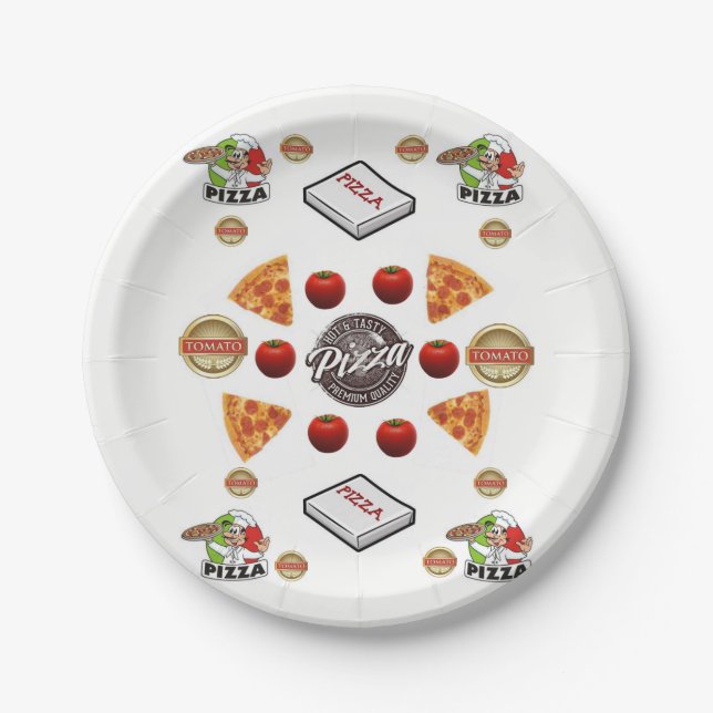 Pappteller Pizza (Vorderseite)