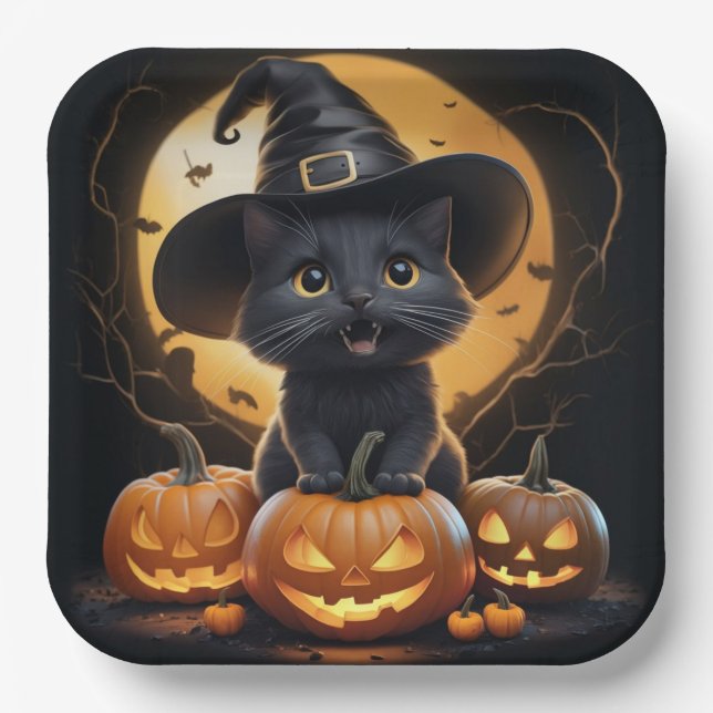 Pappteller Reihe 1 Black Cat 02 (Vorderseite)