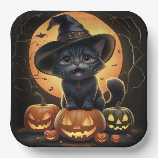 Pappteller Reihe 1 Black Cat 03 (Vorderseite)